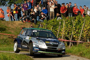 Hayden Paddon in action during Rally France. Photo / Honza Fronek