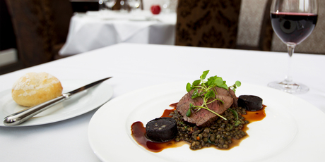 Venison rump, braised Puy lentils and black pudding at Number 5 Restaurant. Photo / Sarah Ivey