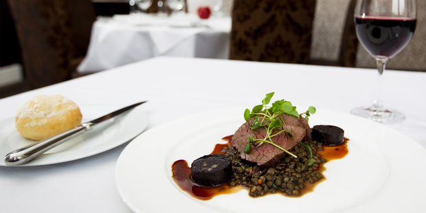 Venison rump, braised Puy lentils and black pudding at Number 5 Restaurant. Photo / Sarah Ivey