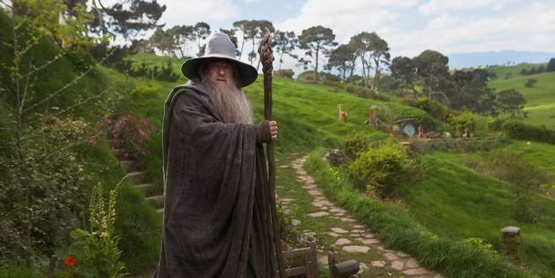 Gandalf the Grey in Hobbiton... or is that Matamata? Photo / Supplied