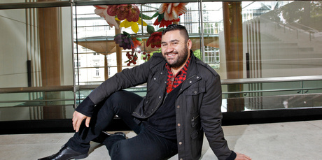 Tama Waipara has the Auckland Art Gallery as his next door neighbour. Photo / Michael Craig