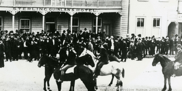 An image from the exhibition at the New Zealand Police Museum in Porirua marking the 100th anniversary of the Waihi miners strike. Photo / Supplied