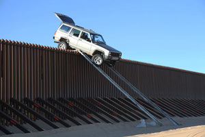 The XJ Jeep Cherokee tried to drive over a border fence between mexico and US. For use in Driven NOv 17. Photo / Supplied