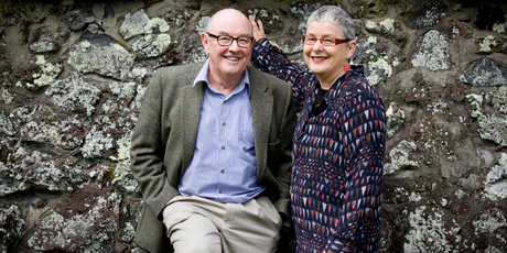Herald writer Peter Calder with his wife, Alison Jones. Photo / Dean Purcell