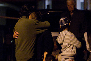 Family mourn at the scene of an accident in Orpheus Place, Papakura, where a 2-year-old boy was hit by a vehicle. Photo / Sarah Ivey