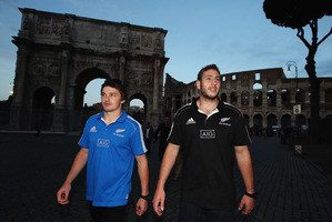 Rising stars Beauden Barrett and Luke Romano give the All Blacks selectors options to ponder. Photo / Getty Images