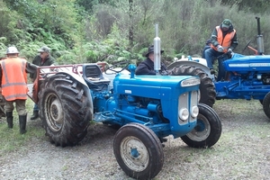 One of the lovingly restored vintage tractors, a Super Dexta. Photo / Murray Elphick
