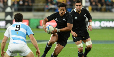 Julian Savea during the Rugby Championship test match, New Zealand All Blacks versus Argentina Pumas. Photo / Andrew Cornaga