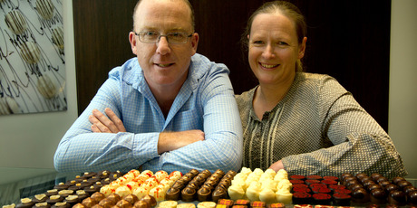 Tim Meikle and Sally Meikle of Colestown Chocolates. Photo / Brett Phibbs