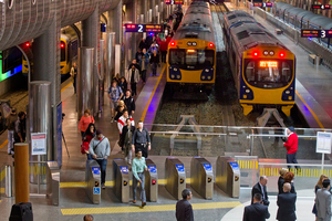 Hundreds of commuters have been stranded at Britomart tonight due to a system failure. Photo / File