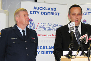 Chief Inspector John Palmer, left, with Detective Inspector Mark Benefield. Photo / NZPA