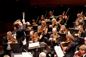 NZSO musical director Pietari Inkinen with the NZSO. Photo / Patrycja Szarczynska