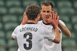 Shane Smeltz in action for the All Whites. Photo / Greg Bowker