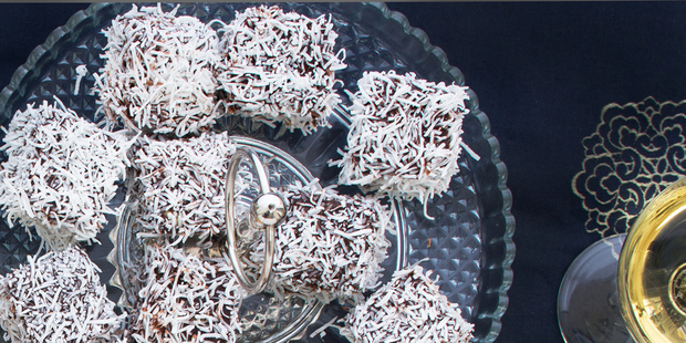 Little chocolate lamingtons. Photo / Babiche Martens