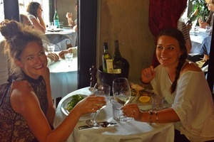 Nicky Park (l) enjoys wine time with her girlfriend.Photo / Supplied