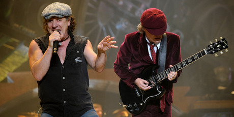 Brian Johnson, left, and Angus Young of AC/DC perform at Madison Square Garden in New York. Photo/AP