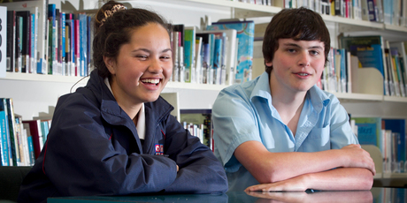 Students James Aylett and Paige Tapara of Rosehill College already have ideas about the careers they'd like to follow. Photo / Natalie Slade
