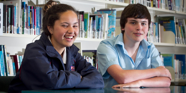 Students James Aylett and Paige Tapara of Rosehill College already have ideas about the careers they'd like to follow. Photo / Natalie Slade