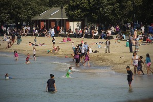 Beach-goers have returned to Mission Bay. Photo / Supplied