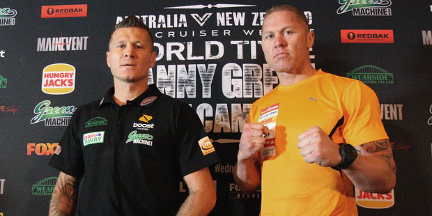 Danny Green,left, of Australia and Shane Cameron. Photo / Getty Images