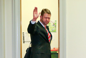 Labour's economic development spokesman David Cunliffe makes his way to the caucus room at Parliament. Photo / Getty Images