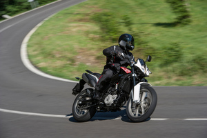 Husqvarna's 650 Strada, like the Terra, comes in a lower-power LAMS-approved version for learner riders. Pictures / Jacqui Madelin