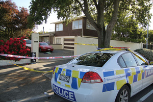 A cordon surrounded the property on the busy commuter route. Photo / Geoff Sloan