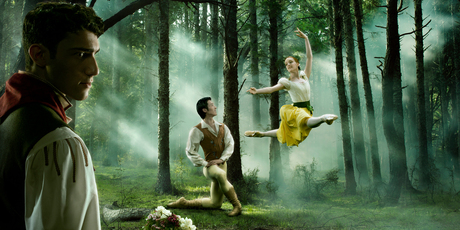 Dimitri Kleioris (as Hilarion), Qi Huan (as Albrecht) and Gillian Murphy (as Giselle) in the RNZB's new production of Giselle. Photo / Supplied