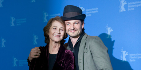 Barnaby Southcombe with his mother Charlotte Rampling. Photo / AP