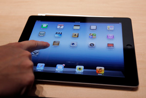 A new Apple iPad is on display during an Apple event in San Francisco. Photo / AP