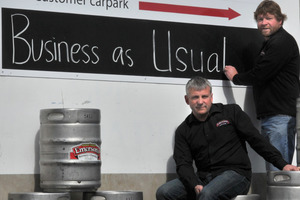 Emerson's Brewery's general manager Bob King (left) and founder Richard Emerson. Photo / Otago Daily Times