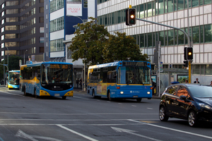Many of Auckland's inner-city streets have already reached maximum capacity for peak-hour bus journeys. Photo / The Aucklander
