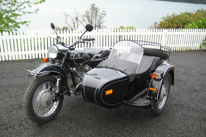 The Ural is said to be the world's last commercially availabale motorcycle and sidecar outfit. Photo / Paul Charman