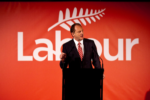 Labour leader David Shearer addresses party members during his speech at the Labour Party conference. Photo / Dean Purcell