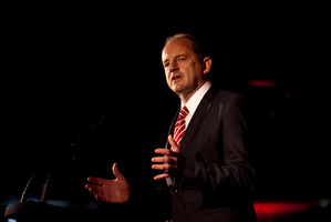 Labour leader David Shearer addresses party members during the Labour Party conference. Photo / Dean Purcell