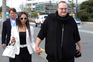 Kim Dotcom and his wife Mona. Photo / Mark Mitchell