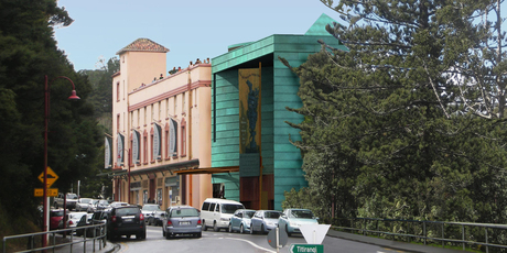 An architect's impression of the proposed extension to Lopdell House Arts Centre in Titirangi. Photo / Supplied