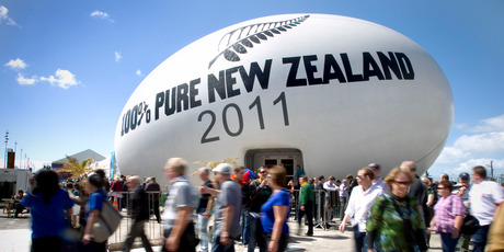 The 100 per cent Pure New Zealand 2011 rugby ball was taken around the world to promote the country. Photo / Natalie Slade