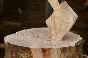 Chainsaw carved axe. Photo / Hawkes Bay Today