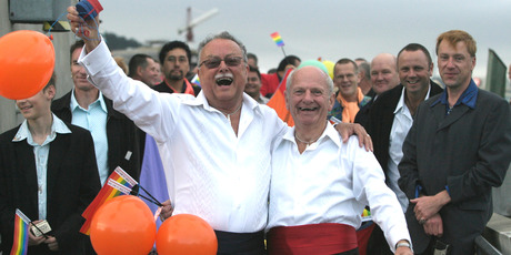 John Joliff and Des Smith were the first couple to register for a civil union ceremony in 2005. Photo / File