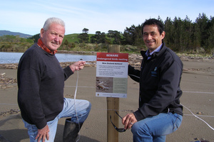 Riversdale local Bill Roberts and regional council officer Scott Ihaka will be looking out for Wairarapa's rarest birds this summer. Photo / Wairarapa Times-Age