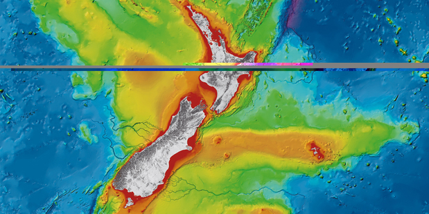 The new Niwa undersea New Zealand map. Photo / Niwa