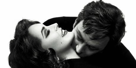 Grant Bowler kisses Lindsay Lohan in a scene from Liz & Dick. Photo/Lifetime/supplied