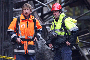 Mines Rescue staff enter the Pike River Mine for the first time since the mine explosions which killed 29 workers. Photo / File photo