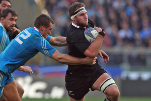 Kieran Read was the top ball carrier for the All Blacks with 15 carries for a gain of 86 metres. Photo / Getty Images