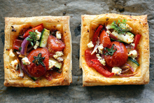 Easy tomato & feta tarts. Photo / Doug Sherring