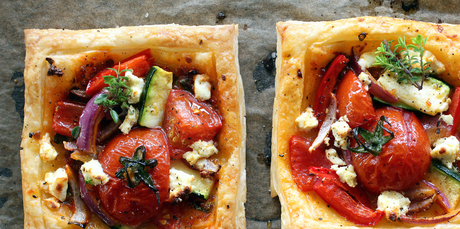 Yummy to eat, beautiful to look at and easy to make ... tomato and feta tarts. Photo / Doug Sherring
