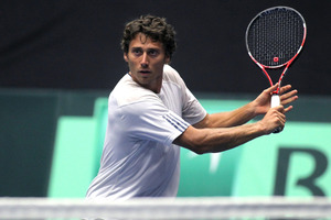 New Zealand Davis Cup player Artem Sitak has reached the semifinals of singles and doubles at the US$10,000 Futures at Phnom Penh, Cambodia today. Photo / John Borren.