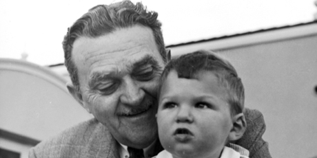 Hollywood Blacklist creator Billy Wilkerson with his son Willy. Photo/AP