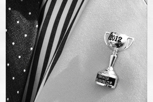 A Melbourne Cup pin on Melbourne Cup Day. Photo / Getty Images